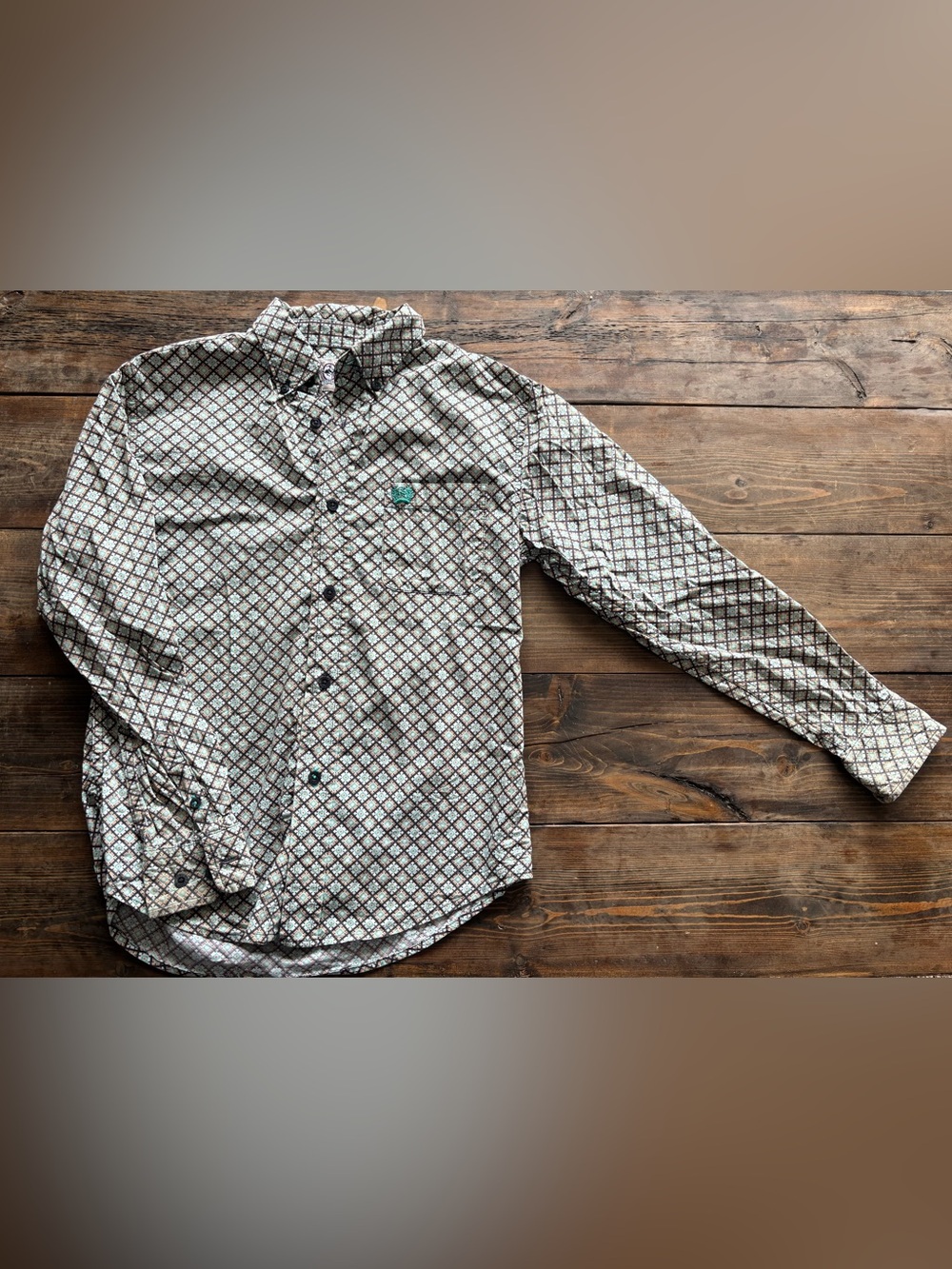 Boys Cinch Patterned Long-Sleeve Button-Up Western Shirt